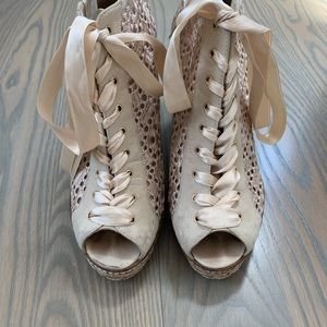 Stuart Weitzman Lace-Up Wedges